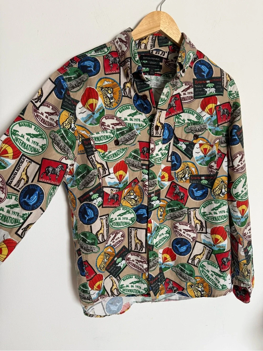 Banana Republic Mens Linen Safari Travel Shirt Small - Long Sleeve Cotton EUC.